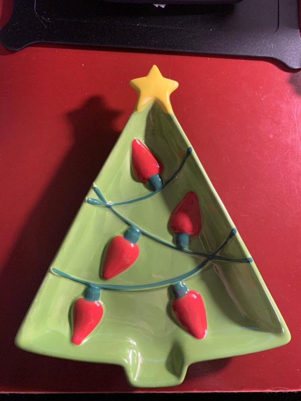 Hallmark Christmas Tree Serving Dish 8" Tall